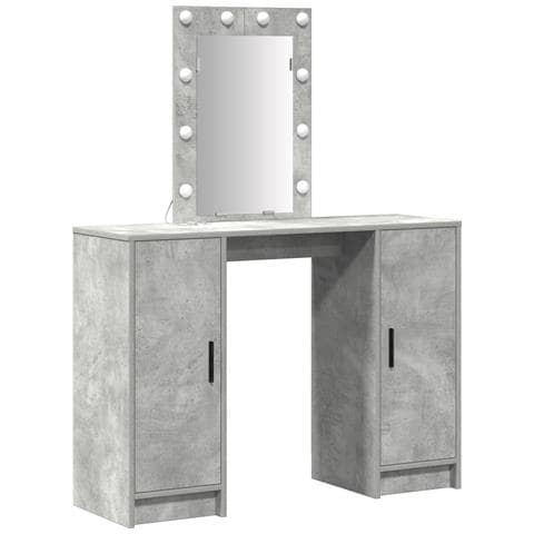 Tavolo da trucco con luci LED Grigio cemento 102x33x135 cm - Foto 1