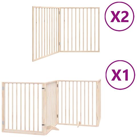 Cancello per Cani Porta Pieghevole 8 Pannelli 640 cm in Pioppo - Foto 1