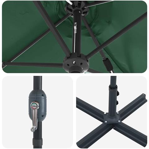 Ombrello da giardino Verde 370 x 197 x 239 cm - Foto 9