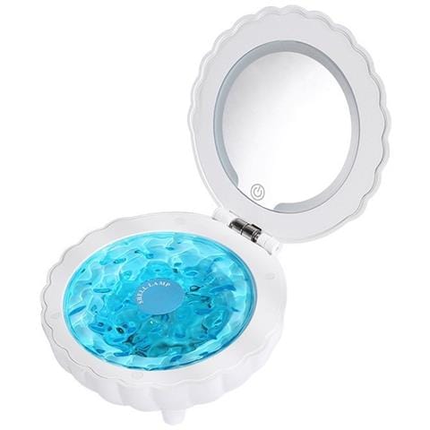 Lampada Di Proiezione Altoparlante Bluetooth Luce Notturna Led Con Specchio Per Trucco E Rumore Bianco White - Foto 1