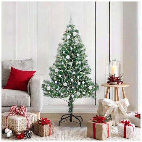 Albero di Natale Artificiale Imbiancato con Luci LED 150 cm - Foto 2