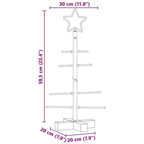 Albero di Natale in metallo con supporto Nero 60 cm - Foto 9