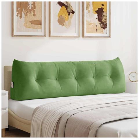Cuscino per Schiena Verde chiaro 160 x 24 x 50 cm Velluto - Foto 2