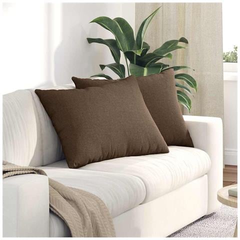 Cuscini da Divano 2 pcs Marrone 70 x 50 cm Tessuto - Foto 2