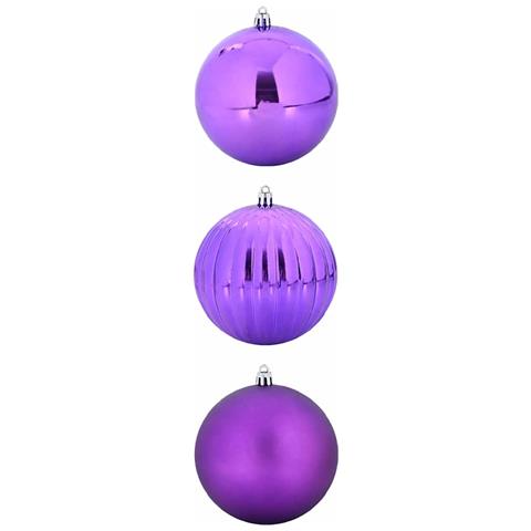 Set di Palle di Natale 3 pcs Lillà Plastica - Foto 1