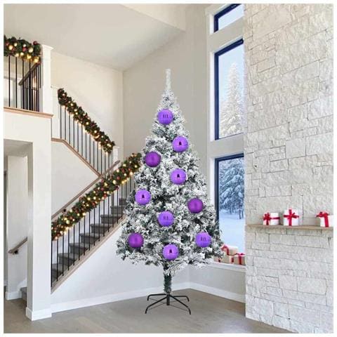 Set di Palle di Natale 3 pcs Lillà Plastica - Foto 2