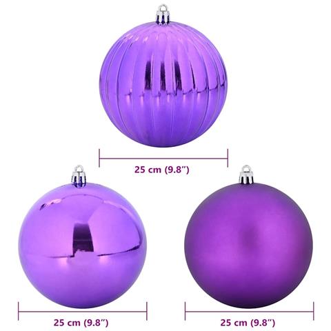 Set di Palle di Natale 3 pcs Lillà Plastica - Foto 5