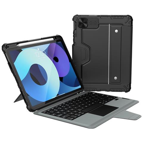 Custodia Con Tastiera E Paraurti Per Ipad Air 4 / 5 / Pro 11 Retroilluminato Antiurto, Nero - Foto 5