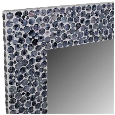 Specchio Rettangolare In Legno Rifinito In Capiz Nero 60x91x03h - Foto 2