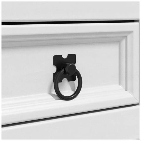 Comodino Corona Bianco 53 x 39 x 66 cm Pino massello - Foto 9