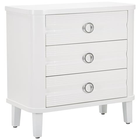 Comò Shine Bianco A 3 Cassetti In Legno E Metallo - Foto 1