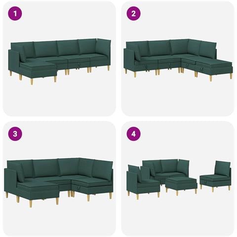 Set di divani modulari con spazio di archiviazione 5 pcs - Foto 9