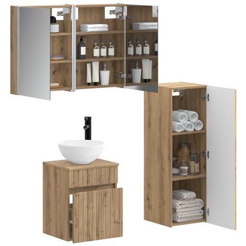 Set di mobili per il bagno 4 pcs Rovere Artigianale - Foto 2