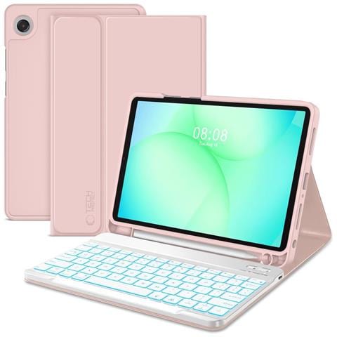 Custodia Samsung Galaxy Tab A9+ / A11+ 11.0 Con Spazio Per Stilo Rosa Sc - Foto 2