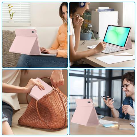 Custodia Samsung Galaxy Tab A9+ / A11+ 11.0 Con Spazio Per Stilo Rosa Sc - Foto 6