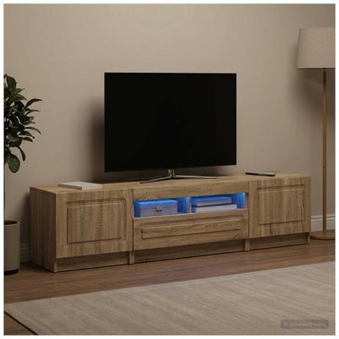 Mobile TV LED a 5 pezzi Rovere Sonoma Legno ingegnerizzato - Foto 9