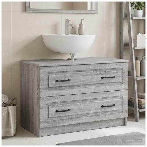 Armadio per Lavabo da Bagno UTRECHT Sonoma grigio - Foto 2