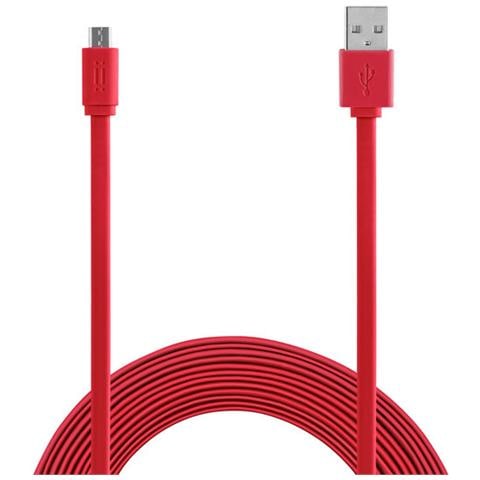 Micro USB to USB cable 1,5m Flat - Red - Foto 2