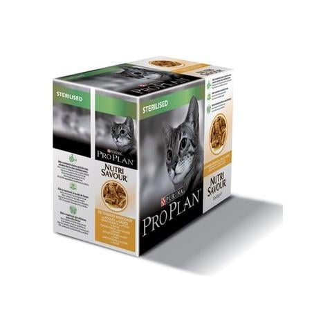 Cibo per gatti Pro plan Multipack Nutrisavour Sterilised con Pollo in Salsa 1 multipack - 85g - Foto 1