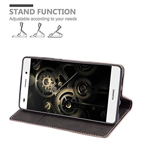 Custodia Compatibile Con Huawei P8 Lite 2015 In Oro Rosato Nero - Coperchio Protettiva Con Chiusura Magnetica, Funzione Stand E Tasca Per Le Carte - Foto 2