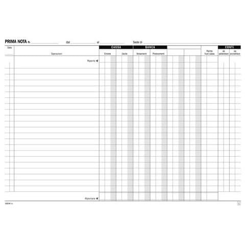 Blocco Prima Nota Cassa 21,5x29,7 Cm - 50x2 Copie Autoricalcanti 16804c000 - Foto 1