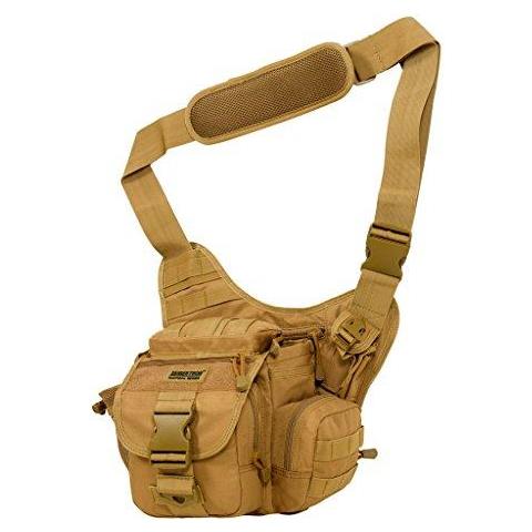 Multifunzionale Tactical Assault Gear Sling Bag Pacchetto Gamma Heavy Duty Tracolla Escursionismo Edc Messenger Molle Camera Bag Viaggi Compatto Multifunzione Sacchetto Militare (cachi)  - Foto 1