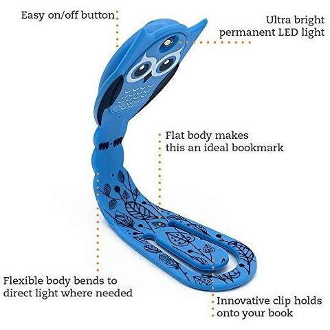 Flexilight Pals Lettura Del Led Luce Del Libro Della Clip Sul Dono Della Lampada Regolabile Viaggio Bookmark (owl (pal)) - Foto 2