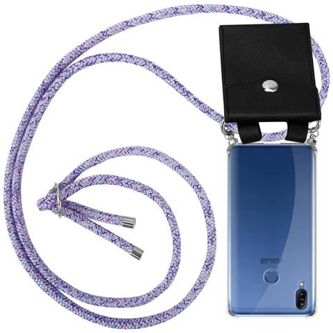Catena Di Telefoni Cellulari Compatibile Con Asus Zenfone Max M2 In Unicorn - Coperchio Protettivo In Silicone Con Anelli D'argento, Cinturino In Corda E Custodia Staccabile - Foto 1