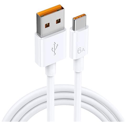 Cavo Di Ricarica Usb-c Super Veloce Da 66 W 6 A, Compatibile Con Huawei, Xiaomi White 1 M - Foto 1
