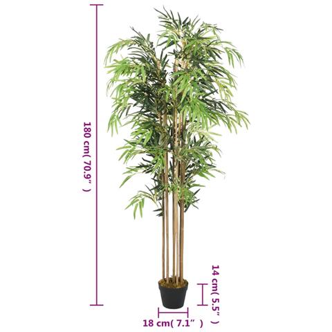 Albero Bambù Artificiale 1605 Foglie 180 Cm Verde - Foto 7