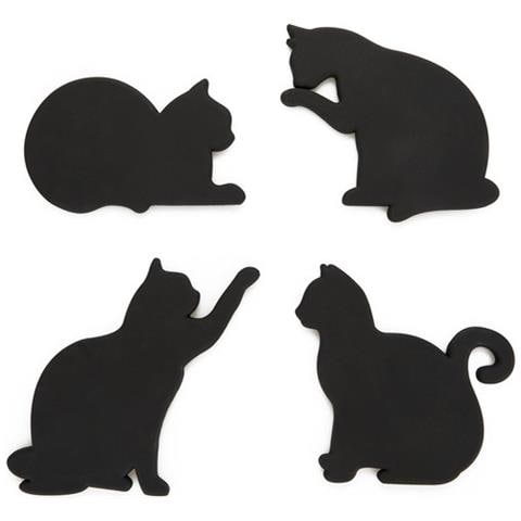 Coasters Feline Black Cats With Magnets - Set 4pcs. - Foto 1