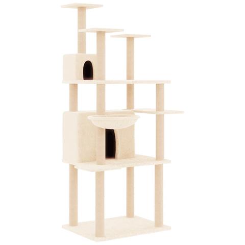 Albero Per Gatti Con Tiragraffi In Sisal Crema 166 Cm - Foto 1