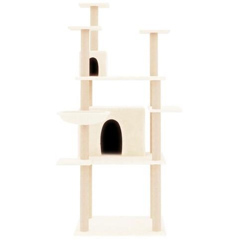 Albero Per Gatti Con Tiragraffi In Sisal Crema 166 Cm - Foto 2