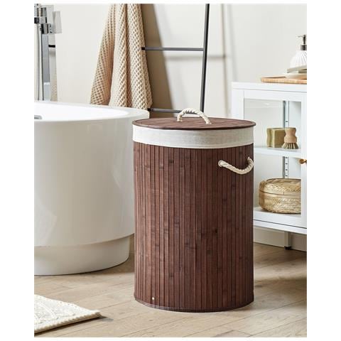 Cestino Sannar Legno Di Bambù Marrone Scuro 75 L - Foto 7