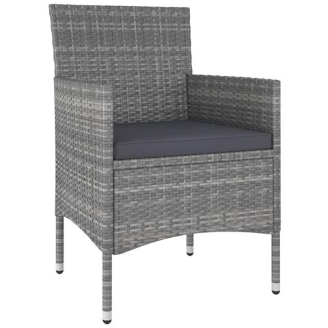 Set Divani Da Giardino 5 Pz In Polyrattan Grigio - Foto 3