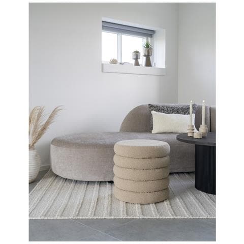 Pouf Brooklyn - Beige - Mdf - 44x44x44 Cm - Foto 2