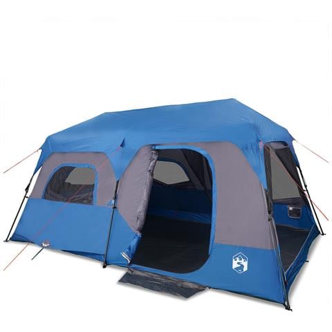 Tenda Campeggio 9 Persone Blu Rilascio Rapido Impermeabile - Foto 1