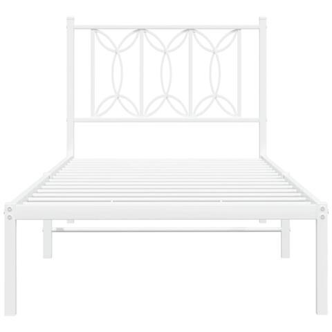 Giroletto Con Testiera Metallo Bianco 80x200 Cm - Foto 2