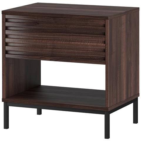 Celine Comodino Con 1 Cassetto In Agglomerato Di Noce - Foto 1