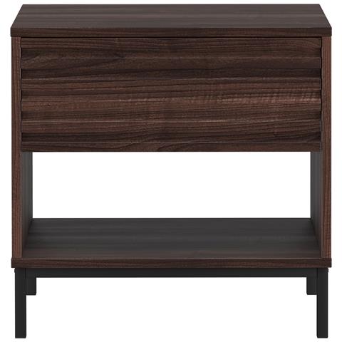 Celine Comodino Con 1 Cassetto In Agglomerato Di Noce - Foto 2