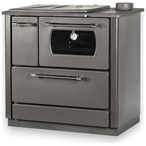 Stufa Cucina Riscaldamento A Legna Con Forno Struttura In Acciaio 9,06 Kw Popular - Black - Foto 1