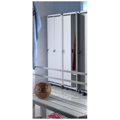 Armadietto Spogliatoio Doppio Sporco Pulito Easy L 59 X P 40 X H 175 Cm Grigio Chiaro - Foto 5
