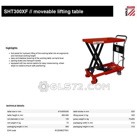 Carrello Elevatore Regolabile A Pantografo Sht300xf Holzmann - Foto 2