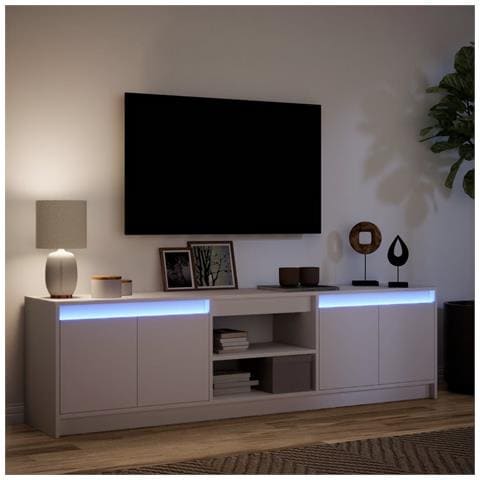 Mobile Porta TV con LED Bianco 180x34x50cm in Truciolato - Foto 10