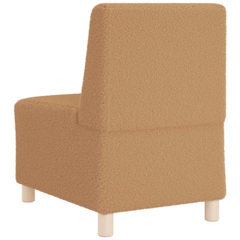 Divano Sedia Beige 55 cm Tessuto Riccio Simile alla Lana - Foto 8