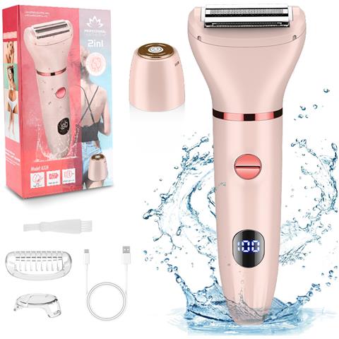 Rifinitore E Rasoio Elettrico Per La Cura Del Corpo 2 In 1 Da Donna Pink - Foto 1