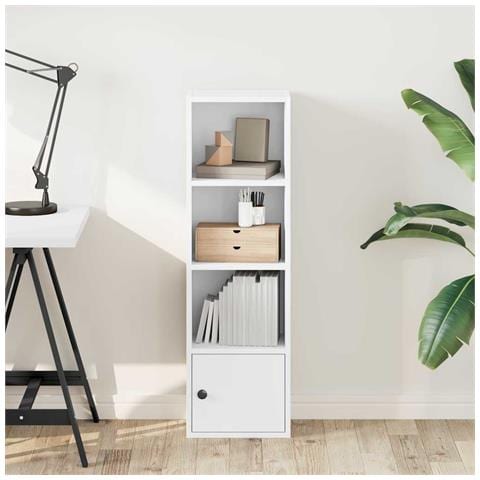 Libreria Bianca 31x24x102 Cm In Legno Multistrato - Foto 3