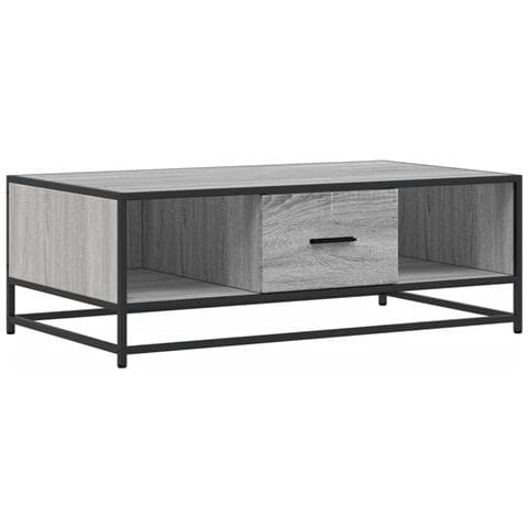 Tavolino Grigio Sonoma 100x57x35 Cm Legno Multistrato E Metallo - Foto 2