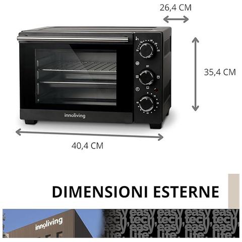 Forno Elettrico 15 Litri INN-797, Potenza 1200W, Timer 60 Minuti, Temperatura Regolabile fino a 230°C, Cottura Ventilata, Compatto e Versatile, Perfetto per Casa e Ufficio - Foto 2
