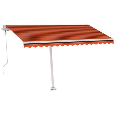 Tenda Retrattile Automatica Con Palo 450x300 Cm Arancio Marrone - Foto 1